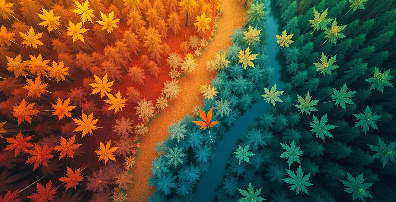 Carte thermique du Québec montrant le déplacement graduel des zones acéricoles vers le nord avec un dégradé de couleurs chaudes au sud vers des couleurs froides au nord