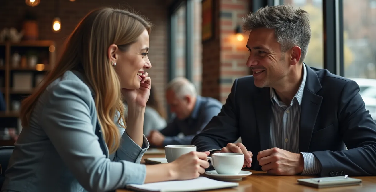 Professionnels échangeant lors d'un café-information à Montréal
